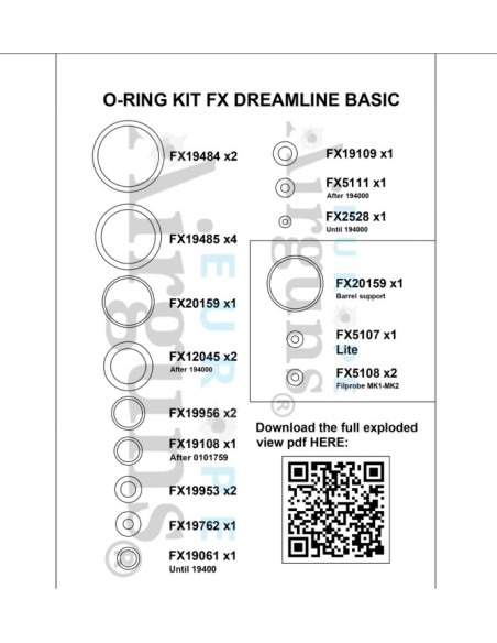O-ring Kit Fx Dreamline Basic
